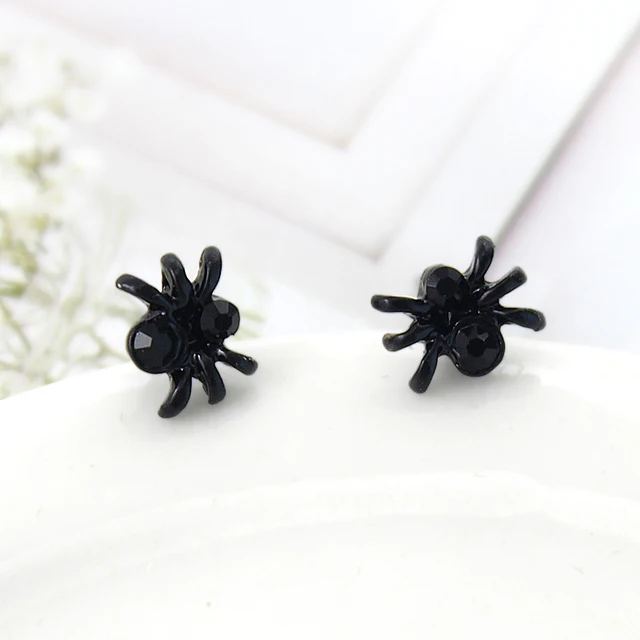 Preto aranha moda personalidade brincos significado eventos felizes e boa  sorte adequado para presentes entre amigos