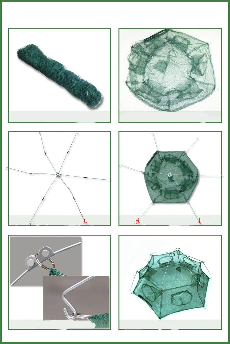 SPORTSHUB 6 отверстия 2-Размер затрудняетесь в выборе правильного размера: 1 м/0,85 м складной рыболовные сети Литья Рыбы креветки Раков сетки для ловли FT0027
