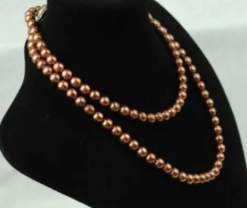 

FREE shipping>>>>>Natural 48" Coffees Akoya Pearl Necklace 8-9MM A+LL066 new