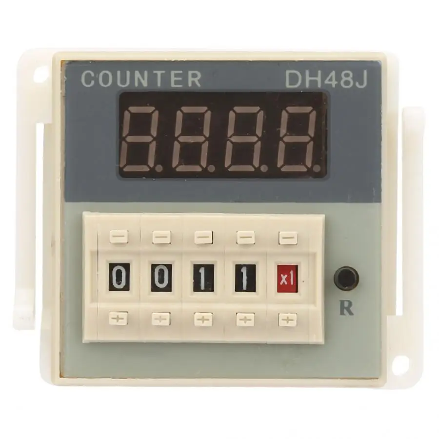 Цифровой счетчик реле DH48J-8 ЖК-цифровой электронный счетчик 8 контактов реле времени задержки 0-999900