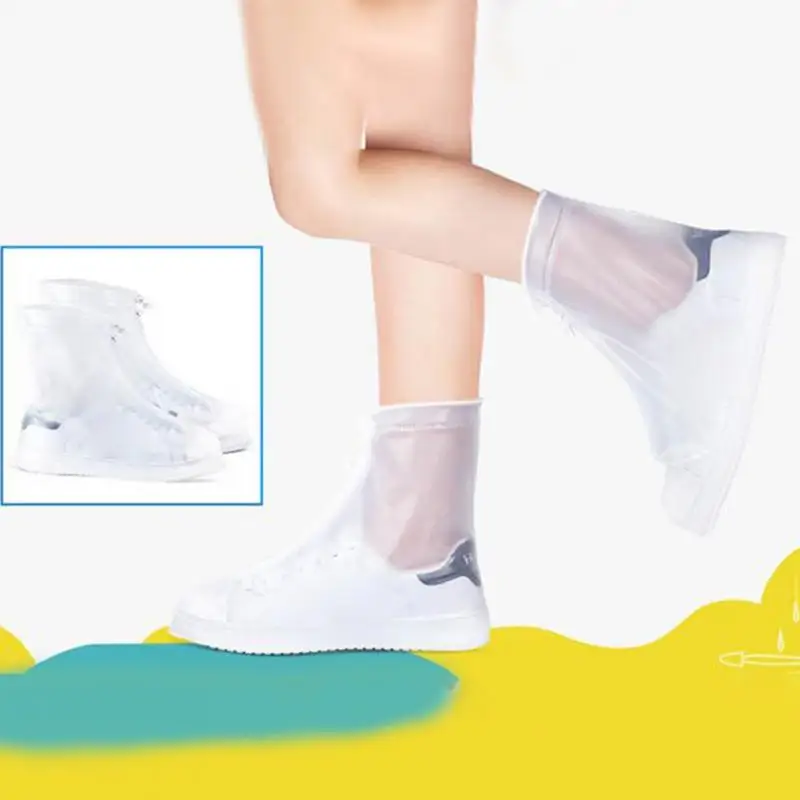 

Men Women's Rain Waterproof Boots Cover Heels Boots Reusable Elasticity Overshoes Anti-slip Bike Boot Protector Dropshipping
