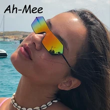 Квадратные Солнцезащитные очки женские узкие цельные винтажные брендовые дизайнерские металлические ретро зеркальные солнцезащитные очки для женщин UV400