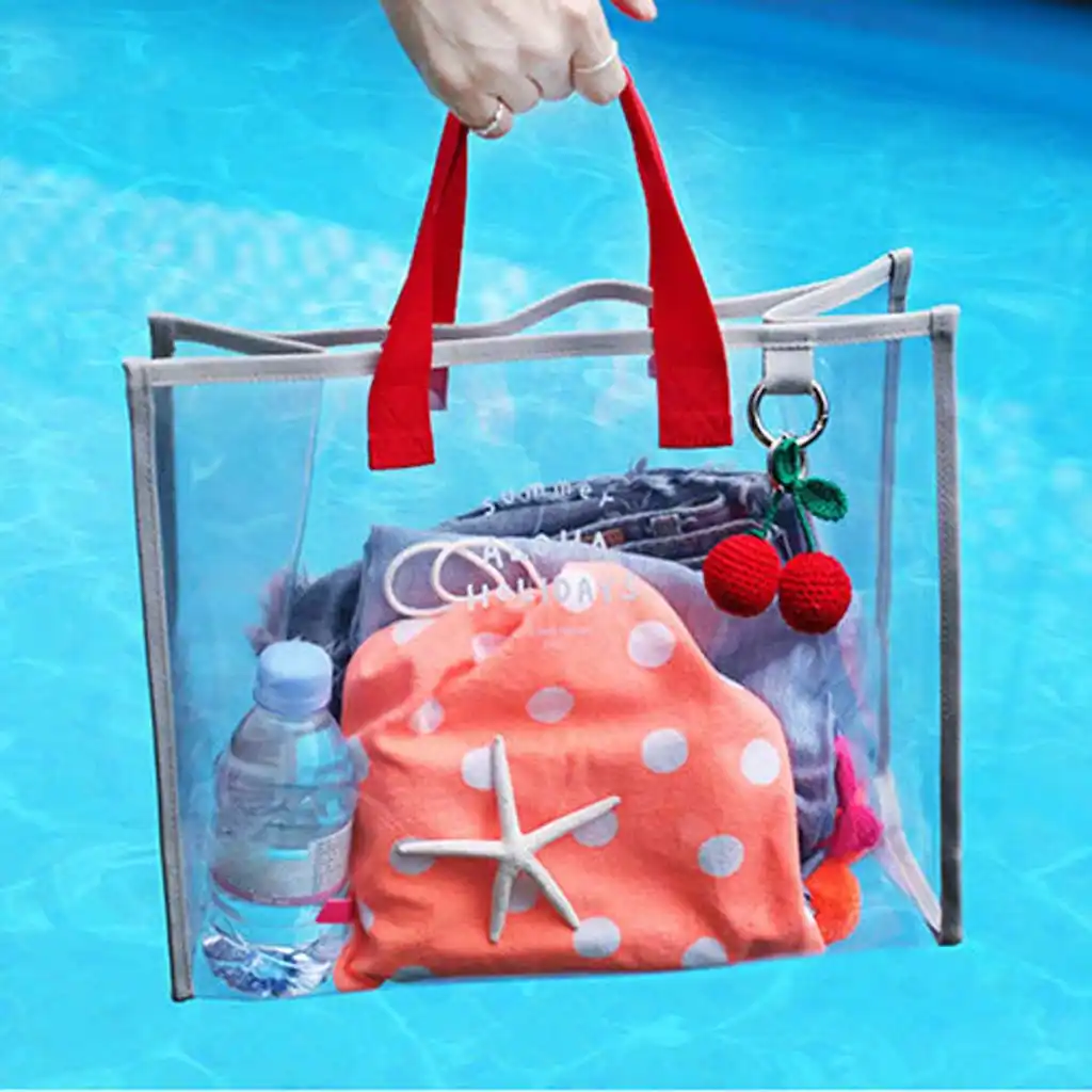 transparent beach tote
