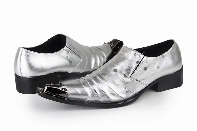 white and silver mens dress shoes