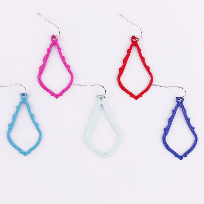 

Designer Inspired Cut off Subtle Smaller Style Matte Frame Matte Drop Earrings for Women Hollow Water Drops Statement Earrings