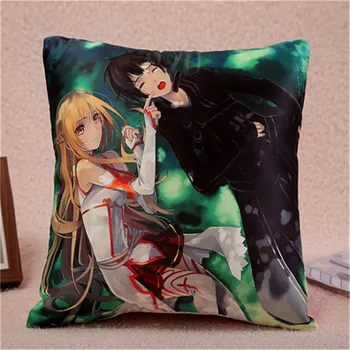

4 Size Sword art Online Decorative Pillows Cushion Kirigaya Kazuto Customized Soft Square Two-Side Printed Pillow Christmas Gift