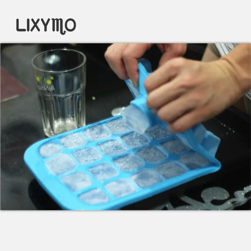 LIXYMO, 1 набор, большой кубик льда, 32 отверстия, поднос, формы для приготовления, вечерние, для кухни, сделай сам, формы для мороженого, силиконовая форма с PP лотком