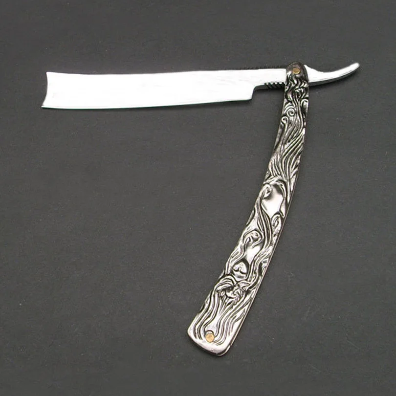 Straight Edge Shaving Barber Razor Stainless Steel Folding Knife for