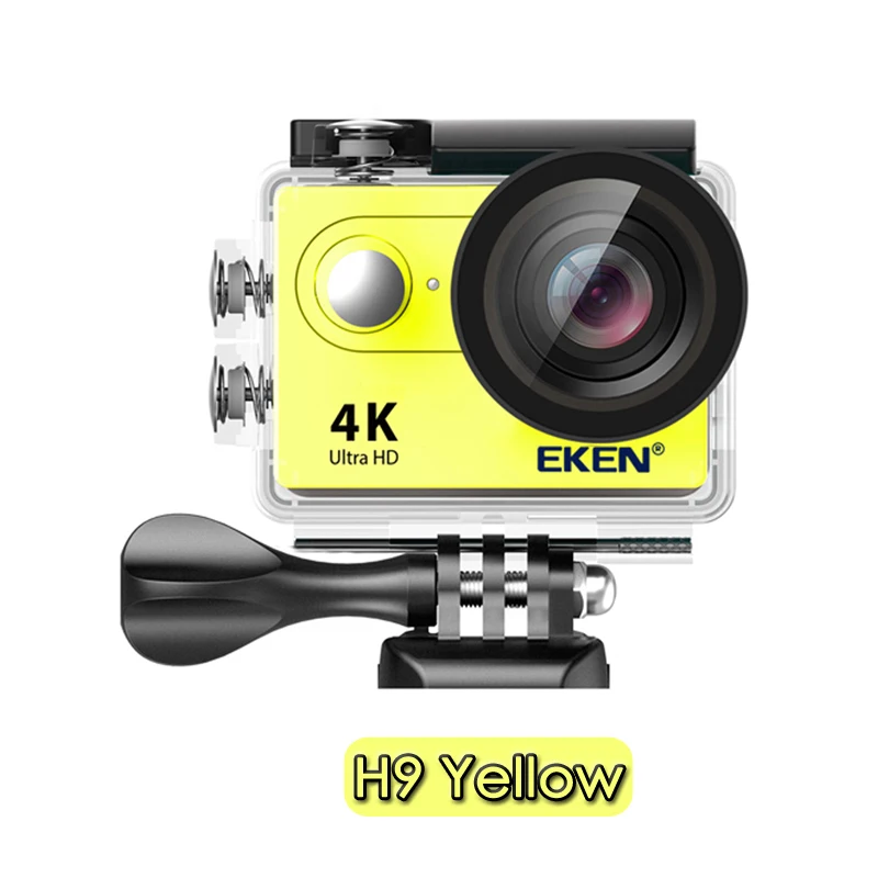 Оригинальная Экшн-камера eken H9R H9 Ultra HD 4K WiFi с 2,4G пультом дистанционного управления 2," экраном 30 м водонепроницаемая Спортивная мини-камера - Цвет: H9 yellow