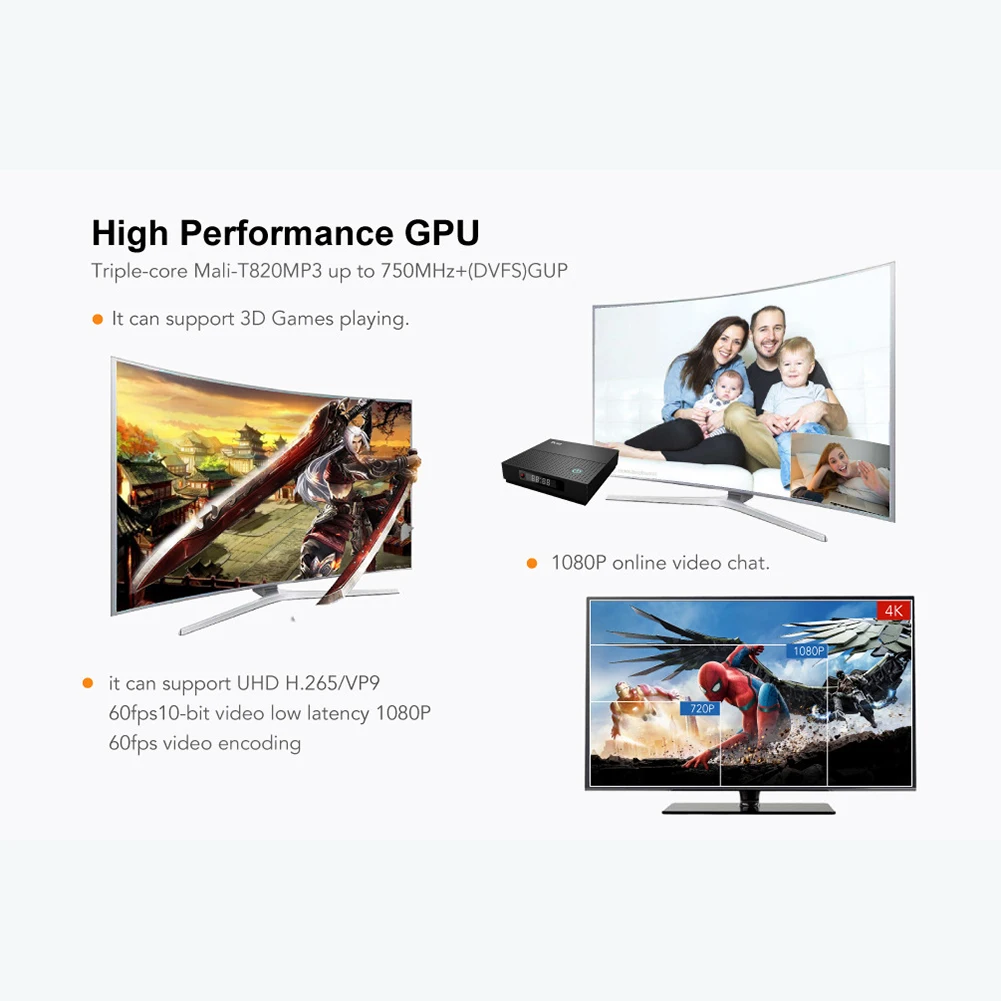 TX92 Android7.1 ТВ телеприставки 3g/32 г 4 K HD сетевой плеер Поддержка DLNA, Miracast, NTSC, PAL, Bluetooth 4,1 2,4/5 г Wi-Fi ТВ коробка