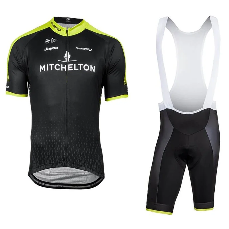 Pro team black mitchelton набор велосипедных Джерси, Майо MTB Racing ropa Ciclismo, короткий рукав, летняя велосипедная одежда, гелевая - Цвет: mitchelton bib