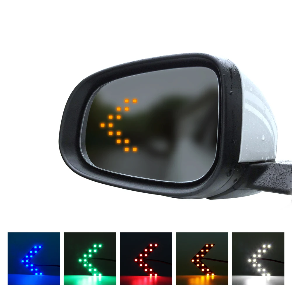 

2pcs 14 SMD Arrow Panel LED Turning Light for Car Auto Rear View Mirror Indicator Turn Signal Lamp 12V DC Waterproof
