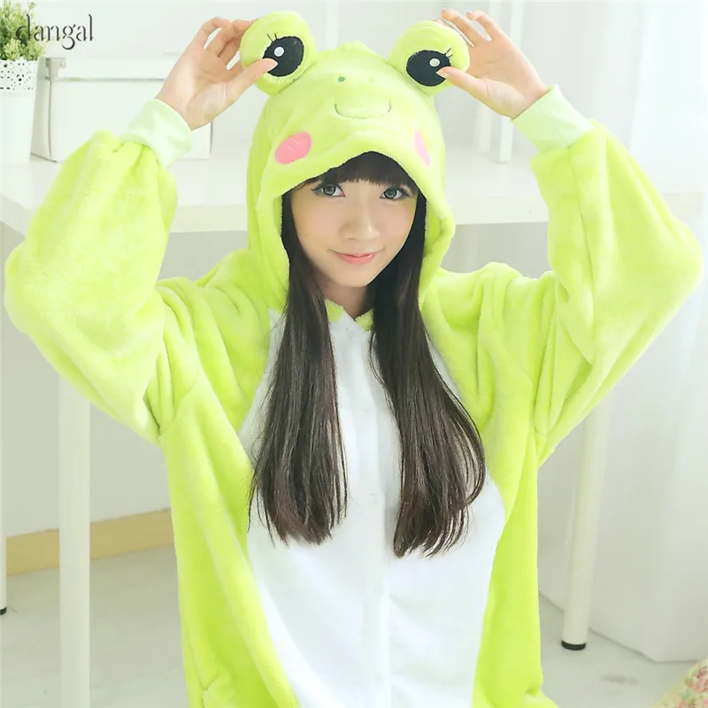 

Kigurumi Green Frog Kigurumi Pajamas Animal One Piece Unisex Pajama kigurumi Pajama Bottoms Adult&Kids Frog Onesie Warm Soft2018