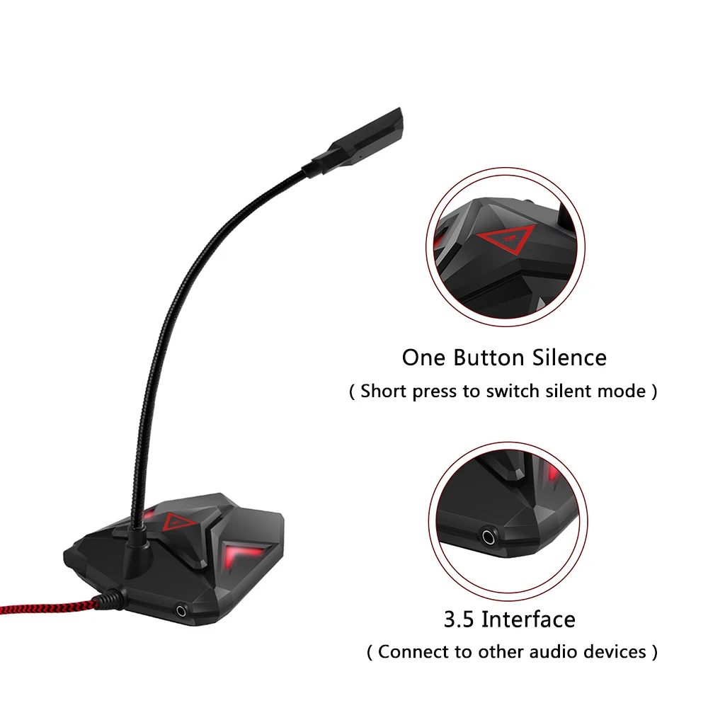 Профессиональный USB игровой микрофон для компьютера настольный конденсаторный
