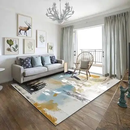 

Simple modern abstract ink Nordic American rug living room coffee table bedroom bedside custom rectangular full carpet