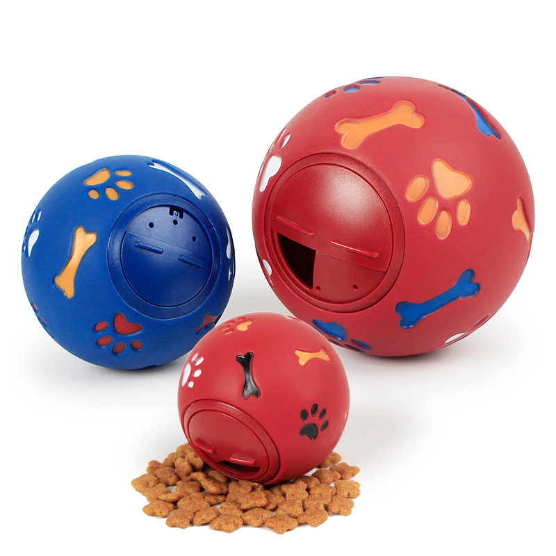 

7.5/11 cm Pet Dog Toy for Small Large Dogs Pure Natural Rubber Leakage Food Ball Interactive Pet Cat Teething Training Chew Toys