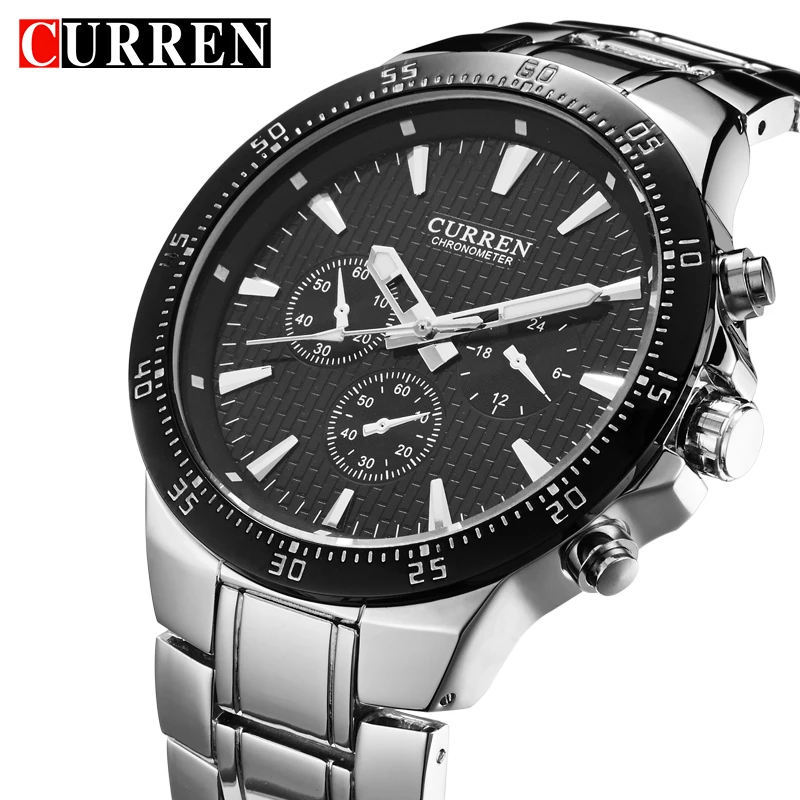 

2018 CURREN Top Brand luxury Business Men Male Watch Casual Full Steel Wristwatches Quartz Watches Men relogio masculino 8063