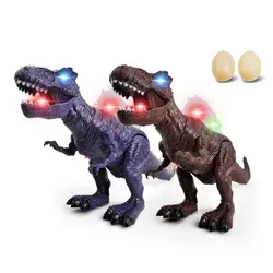 Электрический откладывают яйца динозавров музыкальный мигающий ходить Spinosaurus Cool электронные реалистичные светодиодный динозавров модель