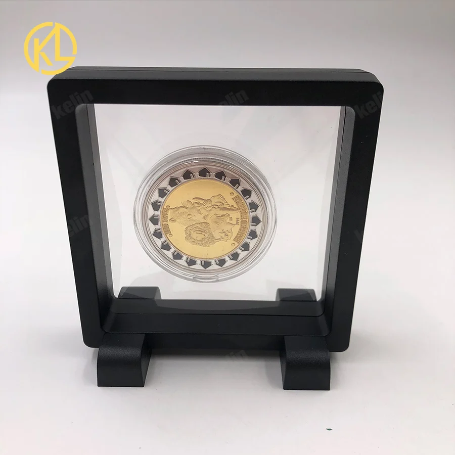 1 шт. золото banknotes 100 триллионов долларов, золото, бар, копии монет, имитация монеты с демонстрацией стенд для коллекции - Цвет: Coin- Frame8.8cm