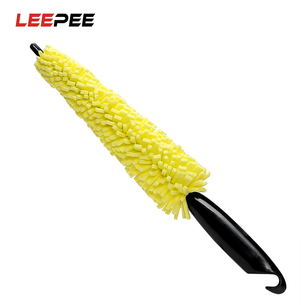 

LEEPEE Wheel Rims Tire Washing Brush Car Wash Sponges Plastic Handle Car Wheel Brush Vehicle Cleaning Brush Auto Scrub Brush