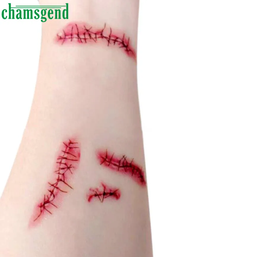 Chamsgend Halloween Horror Bloody Scar Tattoo Sticker M3129