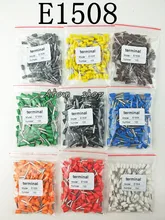 100 шт. E1508 16 awg 1.5mm2 изолированный конец шнура Провода наконечники