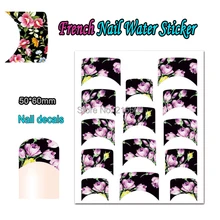 Дизайн ногтей 22 листа/Лот 11 видов стилей французский цветочный стикер для ногтей Вода красочный дизайн ногтей переводные наклейки для воды B067-077