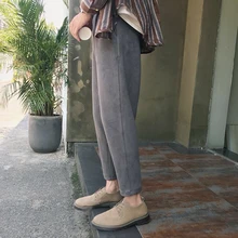 Осенние новые корейские Молодежные повседневные брюки мужские свободные однотонные брюки классические простые Большие размеры S-2XL