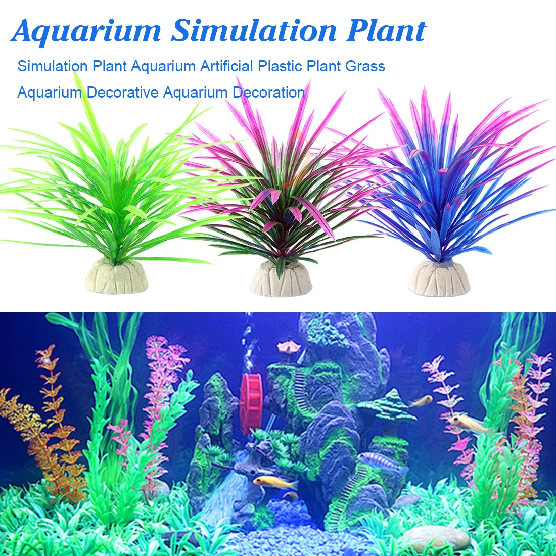 

Simulation Plants Aquarium Decorations Artificial Plastic Plants Grass for Aquarium Decor Fish Tank Ornament