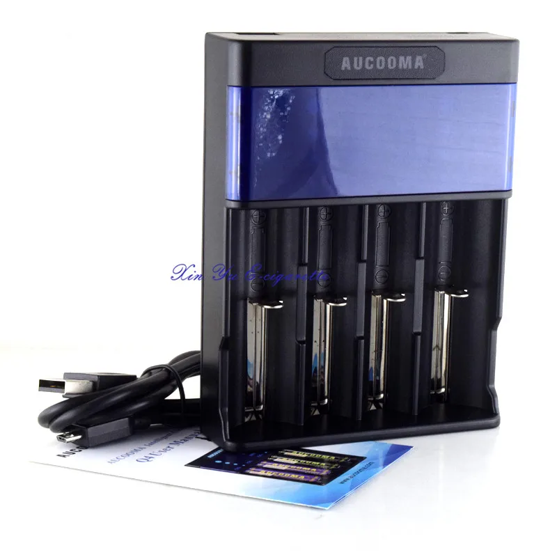 Зарядное устройство USB AUCOOMA Q4 Q2LCD интеллектуальное для AA/AAA Ni MH Cd 18650 22650 26650