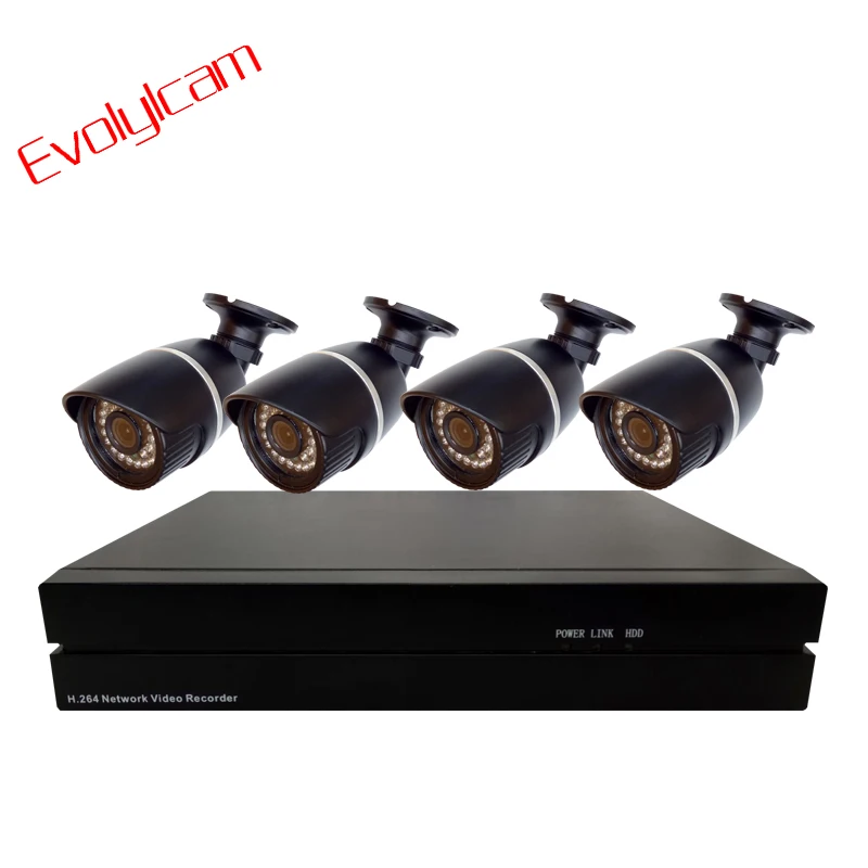 

Evolylcam 4CH/8CH POE NVR 2MP 1080P IP Camera Onvif P2P Outdoor IR Bullet Video Security Surveillance POE CCTV Camera System Kit