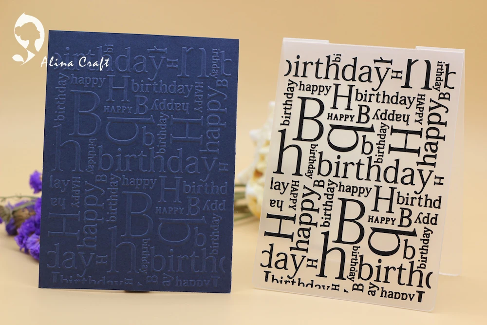 happy birthday Embossing folders Plastic Embossing Folder For Scrapbooking card/&