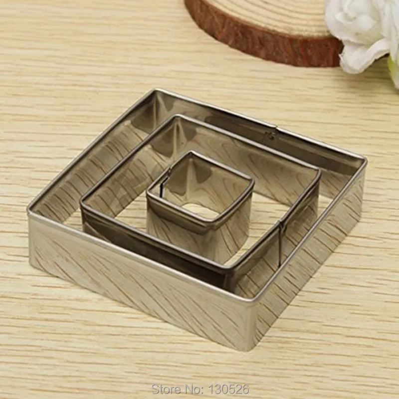 3Pcs Hot New Square shape stainless steel cutter mousse cake ring mold bakery supplies Bakeware Cooking tool Kitchen Accessories