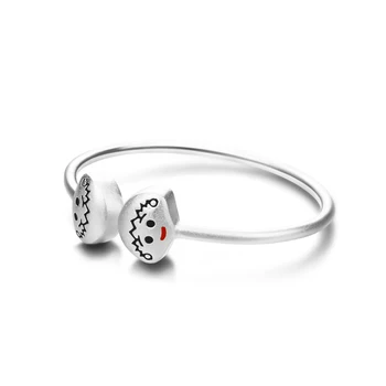 

New Year's gift for children S925 sterling silver bracelet cute cartoon pendant design baby bracelet solid silver opening design
