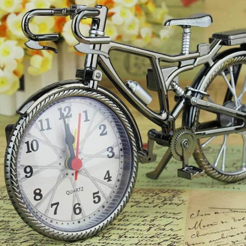 

Vintage Bike Shape Alarm Clock Fun Bicycle Clock Ornaments for Home Decor Hot Sale