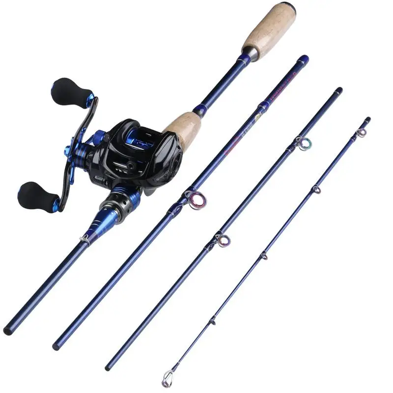 Sougayilang الصيد قضيب كومبو 4-قطعة الكربون الألياف السفر الصيد قضيب مع 10BB Baitcasting الصيد بكرة للسفر الصيد Sougayilang الصيد قضيب كومبو 4-قطعة الكربون الألياف السفر الصيد قضيب مع 10BB Baitcasting الصيد بكرة للسفر الصيد