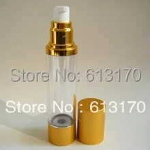 10 шт. 50 мл вакууме безвоздушного бутылка для лосьона бутылка-распылитель сыворотка бутылок Азиатский цвет золотистый