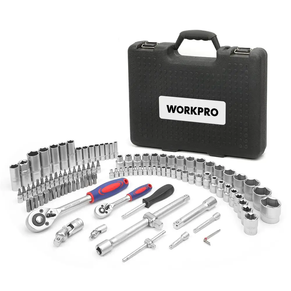 

WORKPRO 108PC Tool Set for Car Repair Tools Mechanic Tool Set Sockets Set Bit Set Ratchet Spanners Wrench