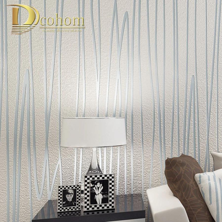 Alta Calidad Gruesa Flocado Moderno Geom Trico Rayas Papel Pintado ~ Papel Decorativo Pared Dormitorio Alta Calidad Gruesa Flocado Moderno Geom Trico Rayas Papel Pintado ~ Papel Decorativo Pared Dormitorio