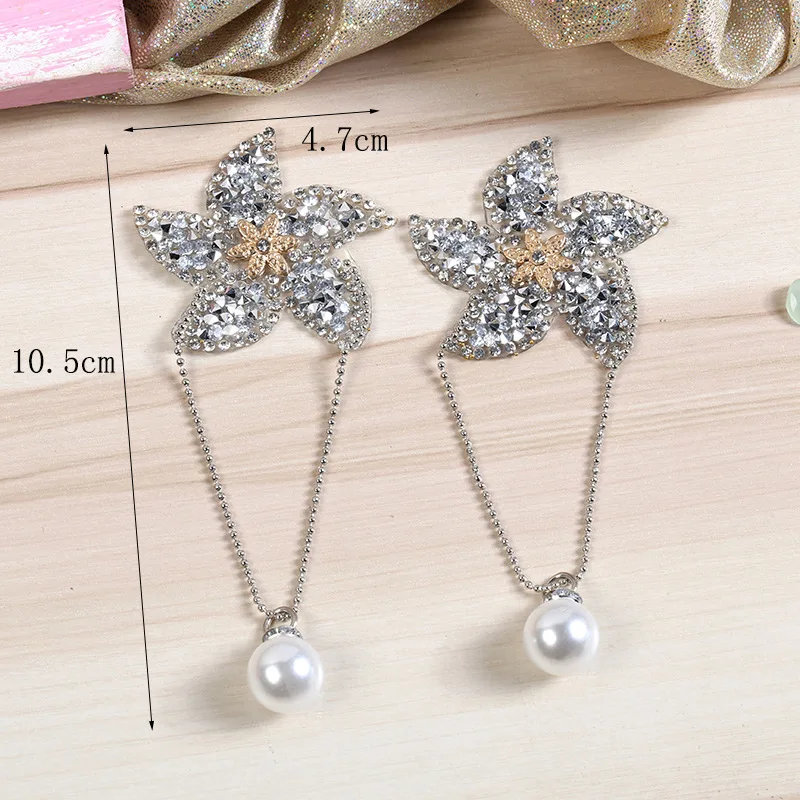 

Rhinestone Diamond Pearl Stereo Patch Clothes Accessories Parches Moteros Transfer Sticker For Applique Embroidery Patches