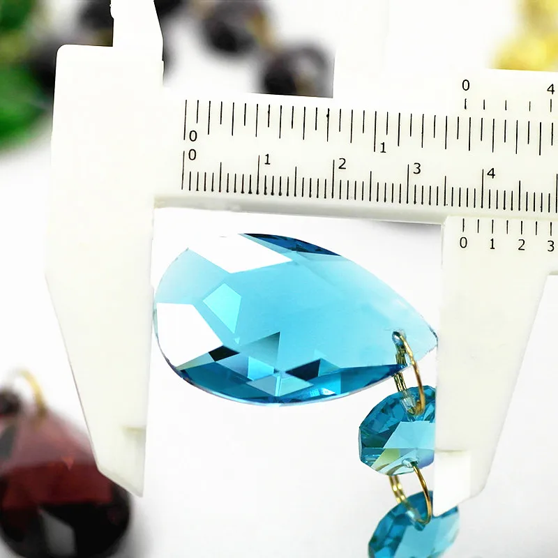6 шт./лот (105 мм) Aqua Кристалл Стекло кулон для люстры призмы запчасти (38 мм Crystalangel tear с 3 шт. 14 восьмиугольник бусины)