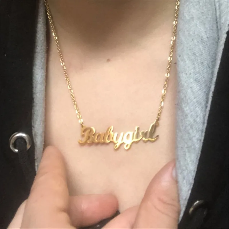 Колье из нержавеющей стали для девочек колье с надписью Babygirl подвески на заказ