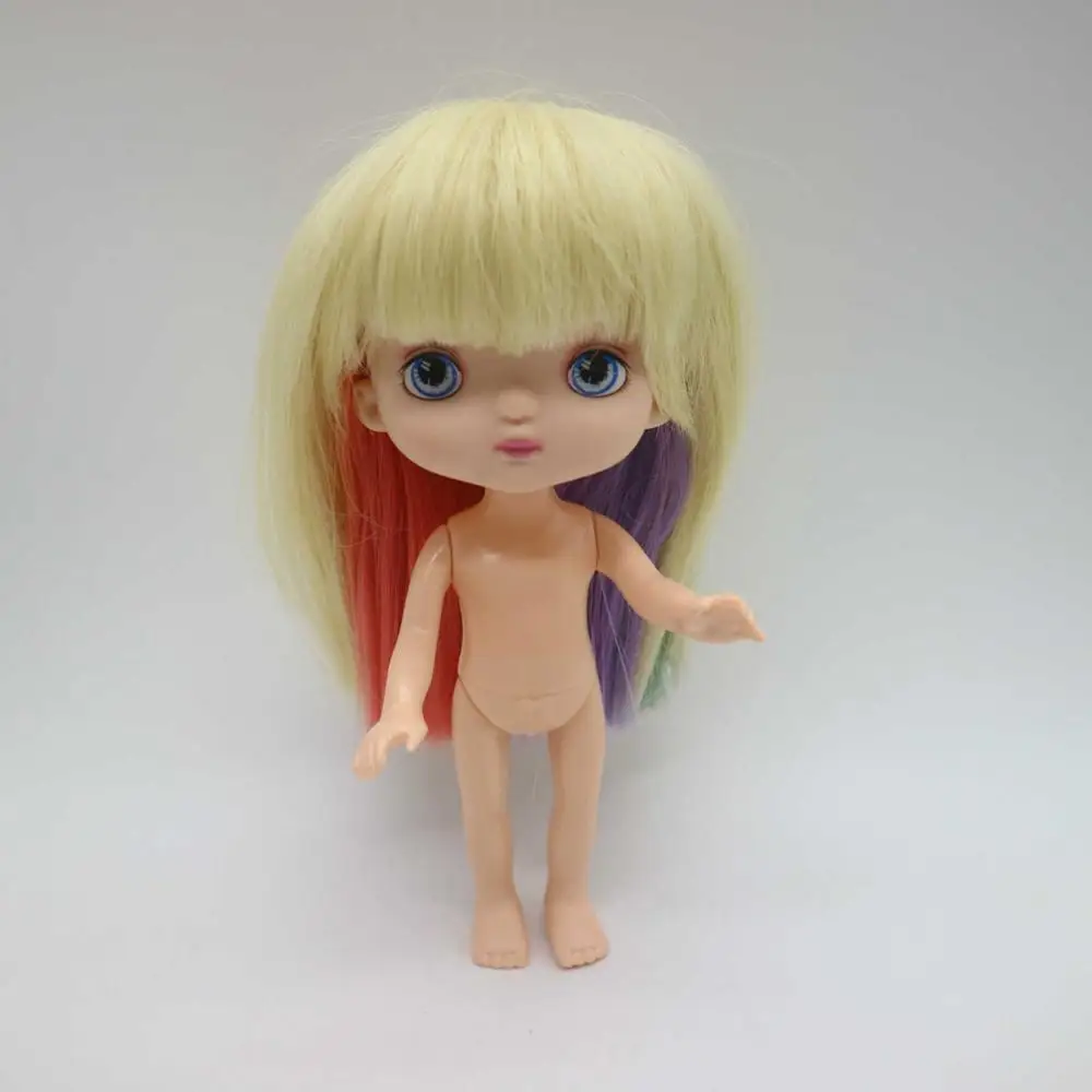 16 см куклы как HOLA куклы Обнаженная кукла с макияжем-6 - Цвет: nude doll and wig 1