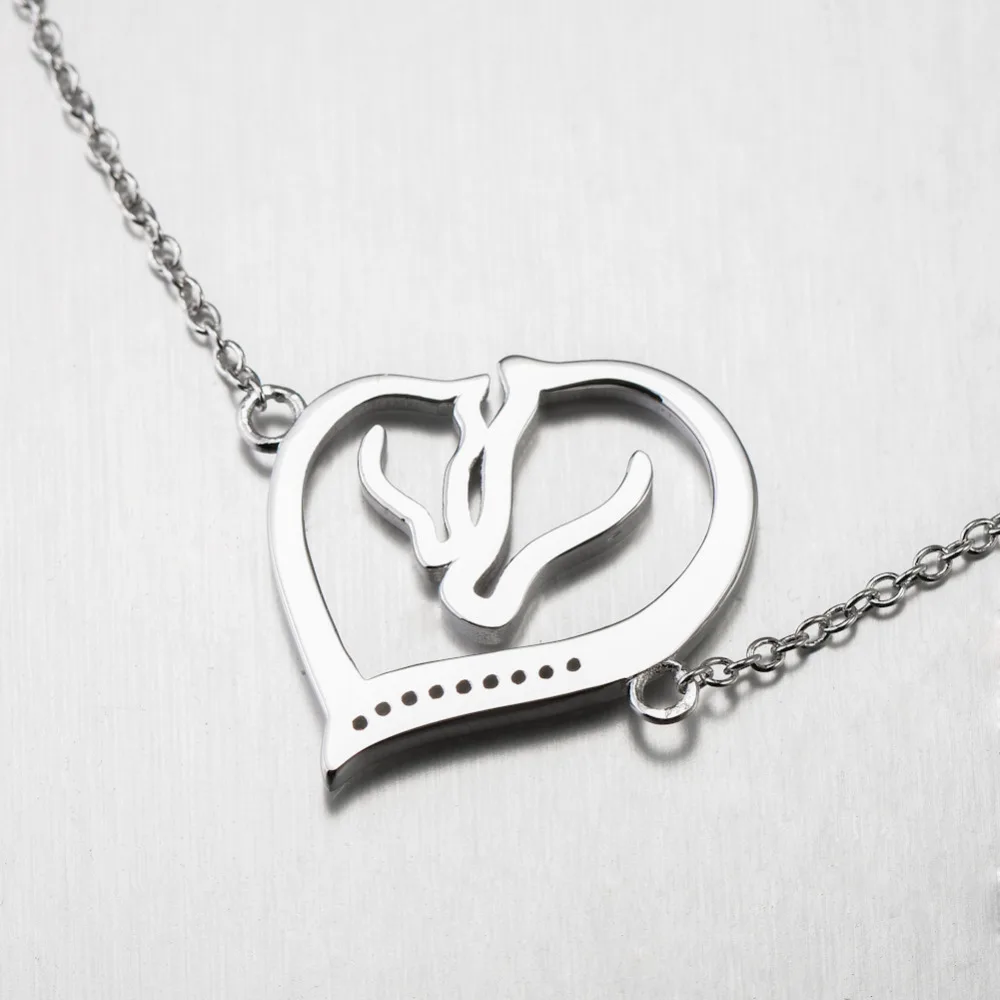 Kopen Hot Echt 925 Sterling Zilveren Hart Charmante Armband Mode sieraden Zirconia Paard Hoofd Armbanden Armbanden Voor Vrouwen