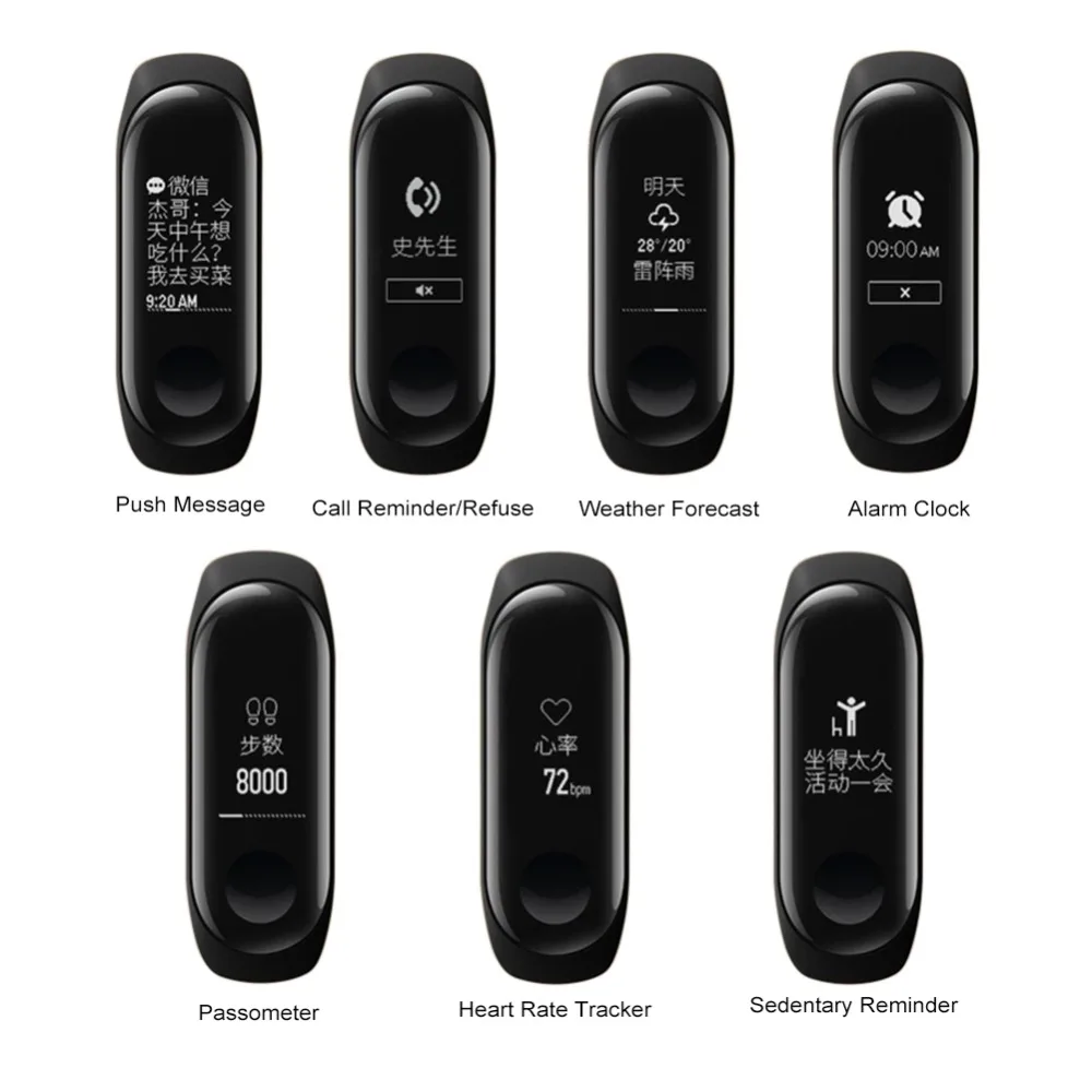 Original Xiaomi Mi Band 3 Smart Bracelet Miband 3 Wristband Sports Fitness Activity Tracker 0.78\