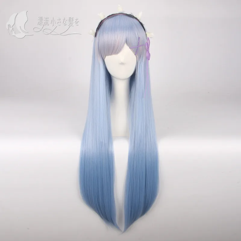 Аниме Re: жизнь в другом мире от zero косплей парик Rem Ram Blue Ombre длинные прямые