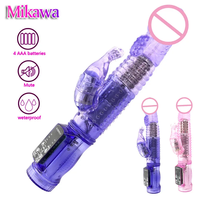 Mikawa 10 скоростей вибрации и вращения Кролик Вибраторы Женский мастурбатор G Spot