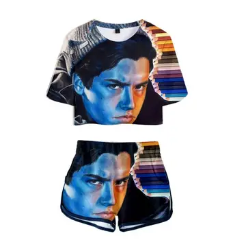 

New Riverdale Two-piece Summer Print T-shirt Cool Sexy Hot Games Fashion Ladies Sexy Nude Short-sleeved+Shorts Set