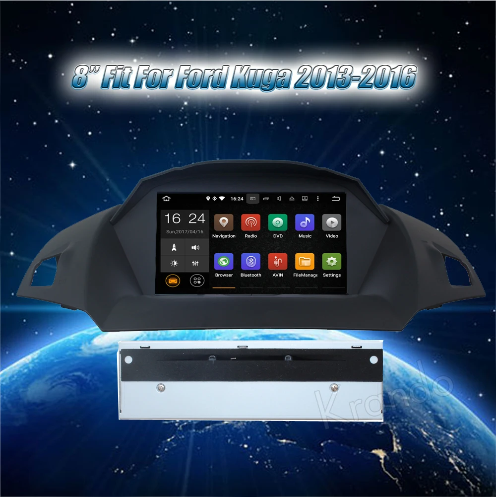 Cheap Krando 9" Android 9.0 car dvd player navigation multimedia system for Ford Kuga 2013-2016 audio radio gps WIFI 3G DAB+ 1