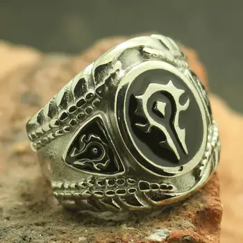 

Size 7 to Size 15 Mens Boys 316L Stainless Steel World of Warcraft Cool Ring